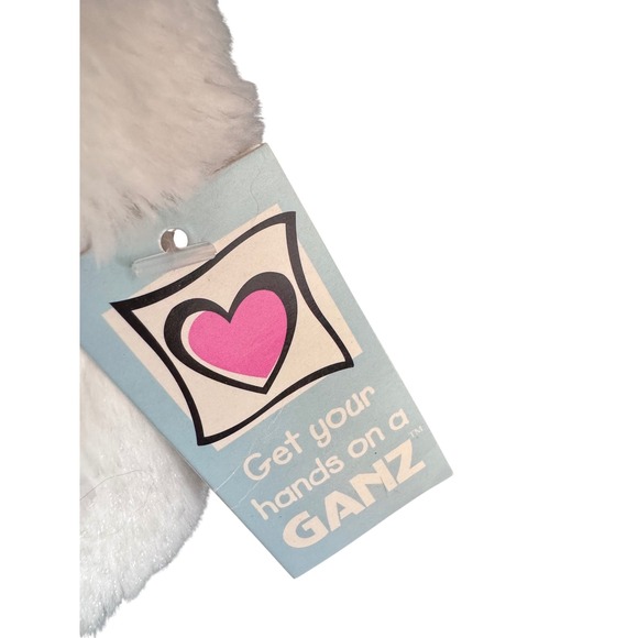 Ganz Sammy Bunny White Plush Stuffed Animal Green Polka Dot Ears - Picture 2 of 4